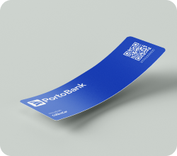 Tag Porto Bank azul em perspectiva