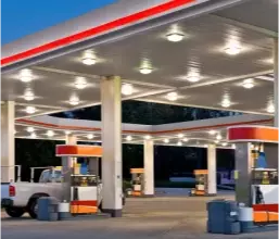 Imagem de posto de combustível representando o Shell Box